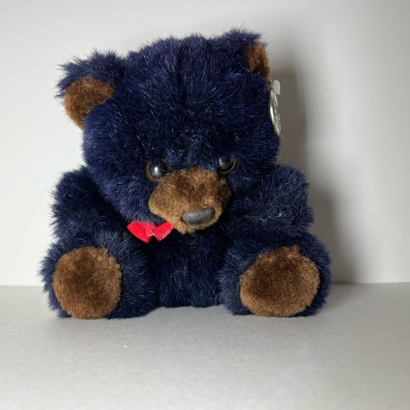 VTG 1990 Teddy Bear Red Bow From The World of Smile Plush Stuffed Animal - Picture 3 of 11